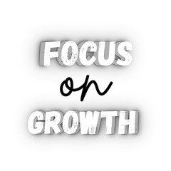 Focus On Growth Font, Simple Font and Unique Style, Black and White Color Font, White Background, Focus On Growth Lettering
