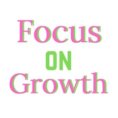 Focus On Growth Font, Simple Font and Unique Style, Purple and Green Color Font, White Background, Focus On Growth Lettering