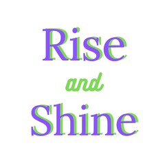 Rise and Shine Font, Simple Font and Unique Style, Purple and Green Color Font, White Background, Rise and Shine Lettering