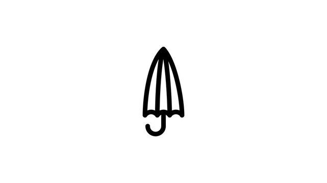 Simple Umbrella Icon Opening and Closing Animation.