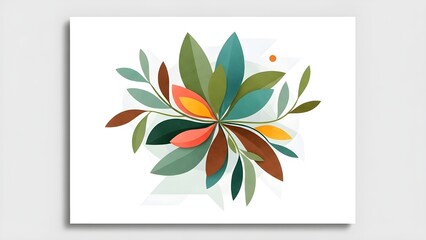Colorful leaf bouquet isolated on transparent background, isolated on white background