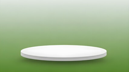 Minimalist white platform on green background isolated on transparent background, isolated on white background