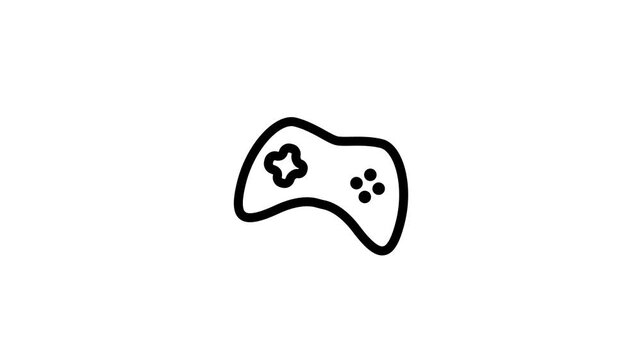 Wiggling Video Game Joypad Line Art Animation.