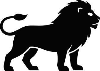 Silhouette of a majestic lion