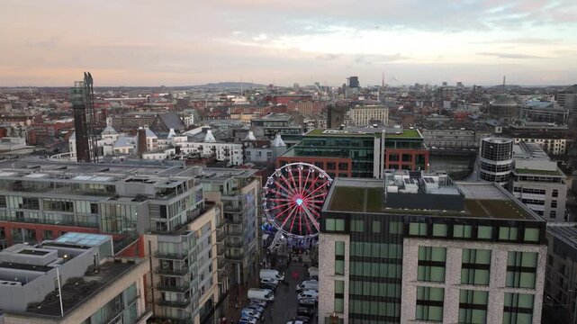 4K Cinematic Drone footage of Smithfield Christmas Market Dublin_07