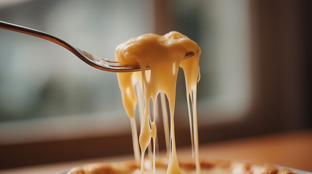 Molten cheese pull stretch