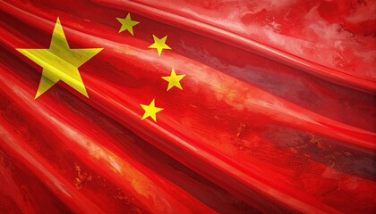 The national flag of China features a red field with five yellow stars in the top left corner, symbolizing the unity of the Chinese people. The bold colors, iconic layout represent national identity.