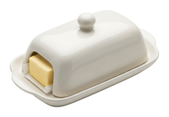 Butter dish with butter kitchen lifestyle home culinary isolated on transparent background
