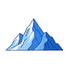 Stunning blue mountain peak illustration on black background