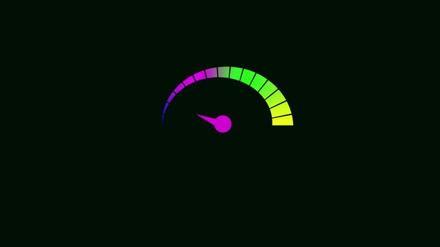 Morale Level Measuring Device with arrow and scale. motion animation on a transparent background alpha channel.