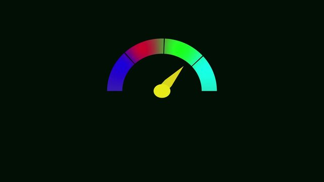 intensity Level Measuring Device with arrow and scale. motion animation on a transparent background alpha channel.