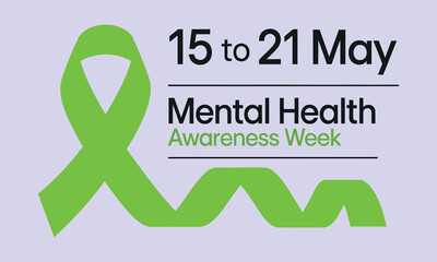 national mental health awareness week, may is mental health awareness week, vector template for banner, greeting card, poster with background, promoting mental well-being, support, mindfulness.