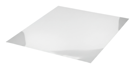 Shiny metallic sheet product clean isolated on transparent background