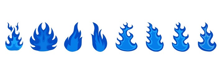 vector illustration of a set of fire flames