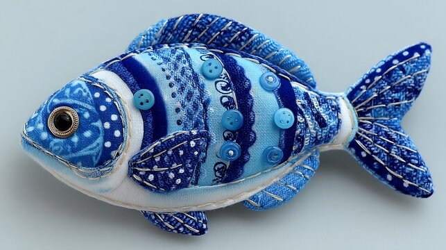 blue fish isolated on white