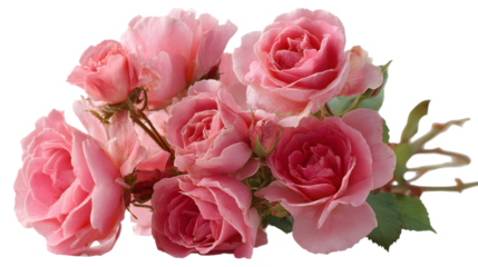 Close-up of a beautiful bouquet of pink roses, Delicate blossoms symbolizing love, romance, and elegance