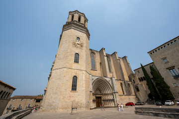Gerona, Spain - August 18, 2025: Cathedral of Saint Mary in Girona