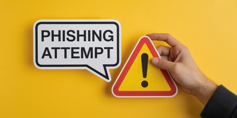 close up phishing warning