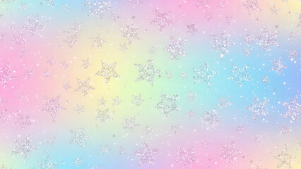 Soft pastel snowflakes on gradient background