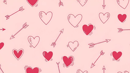 Pattern of hearts and arrows