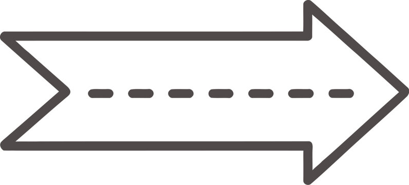 Dashed Arrow Icon Vector Graphic Illustration Perfect for Direction and Navigation Purposes with Modern Design