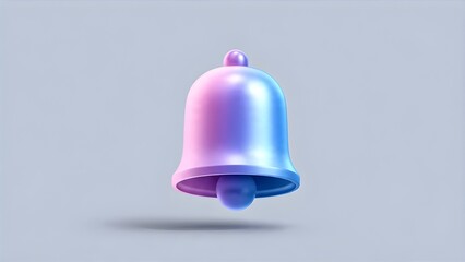 3D Notification Bell Icon for Alert, Reminder and System Concepts