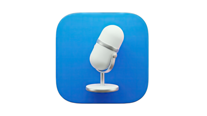 Microphone Icon on Blue Background