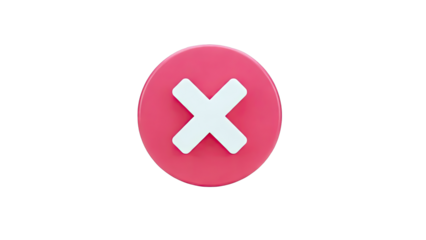 Red Circle with White 'X' Mark Icon