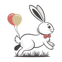 Obraz premium Cute bunny icon for rabbit festival and carnival