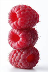 fresh raspberries stacked vertically, 
