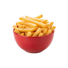 French fries in red bowl