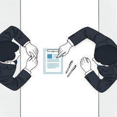 Business partners reviewing contract