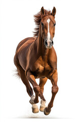 a running horse, white background 