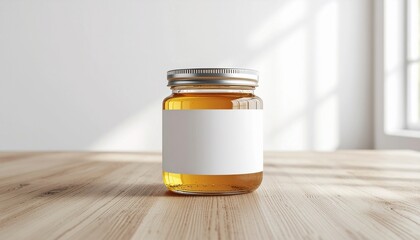 Honey Jar Mockup with Blank Label