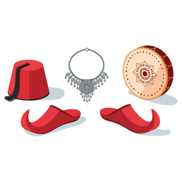 Traditional Middle Eastern and North African Cultural Objects.