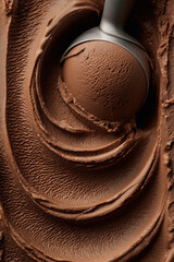 top view of chocolate brown gelato filling the entire frame, 