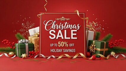 Merry Christmas and New Year holiday greeting card with champagne, tree, snow, and gold star decoration