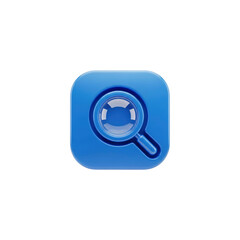 Blue Search Icon Rounded Square App
