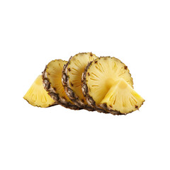 Pineapple slices arranged in a line