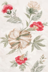 Obraz premium allover floral tressing design for printing