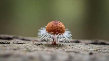  Large orange brown fungal growth with white fuzzy edges spreads on wooden boards. This destructivmushrooms on a wooden background, White Ring Mold Macro on Wood – Fungal Growth Close-Up Nature Textur