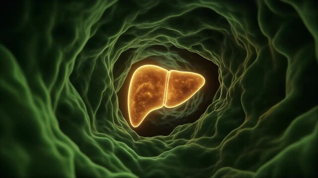 3D Animation: Traveling Through Human Bile Canaliculi Towards a Glowing Liver