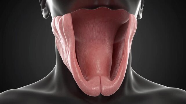 3D Animation of a Rotating Human Uvula and Oral Anatomy