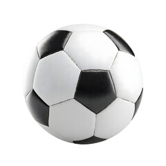 Classic black and white soccer ball, Traditional football isolated on black