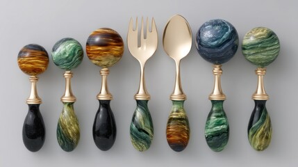 A set of elegant, antique silverware