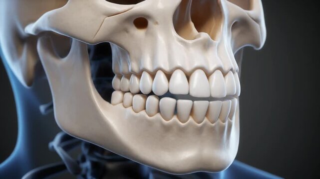 3D Orbital View of Human Mandible Bone and Skeleton
