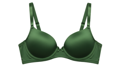 Green bra png isolated on transparent background