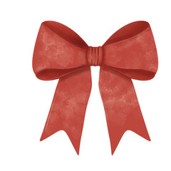 red ribbon bow on png transparent background 