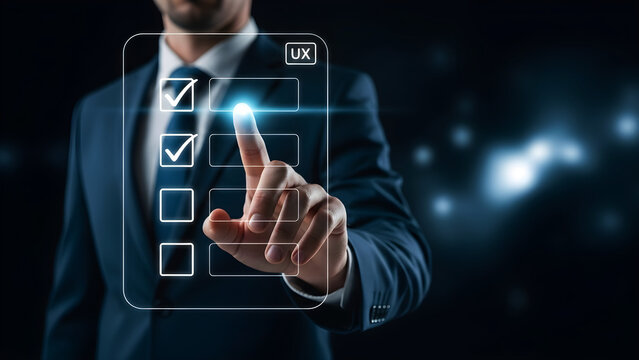 UX Checklist Selection User Experience Validation and Digital Workflow Concept