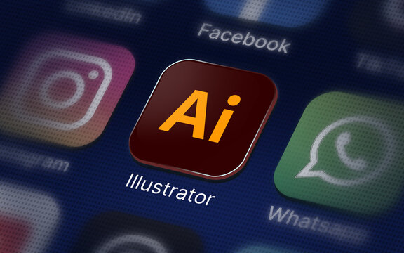 Illustrator logo on the digital screen